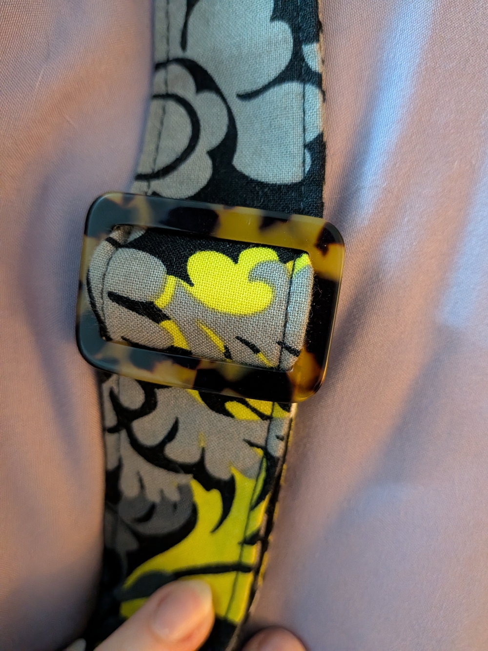 Vera Bradley Quilted Shoulder Bag - Black, White & Yellow Accents - Picture 9 of 10